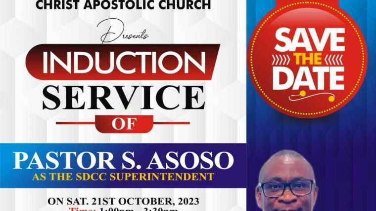 Pastor Sunday Asoso Inauguration Date Announced